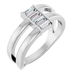 72131 / Neosadený / Sterling Silver / 4-Stone, 4X2 Mm / Polished / Engravable Family Ring Mounting